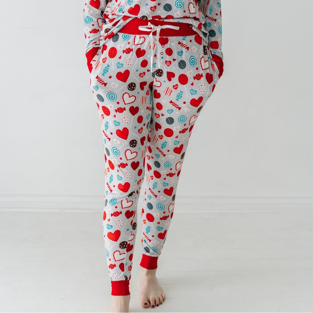NWT/ NIB Little Sleepies Women’s Gray Sweet Valentine Bamboo Pajama Joggers